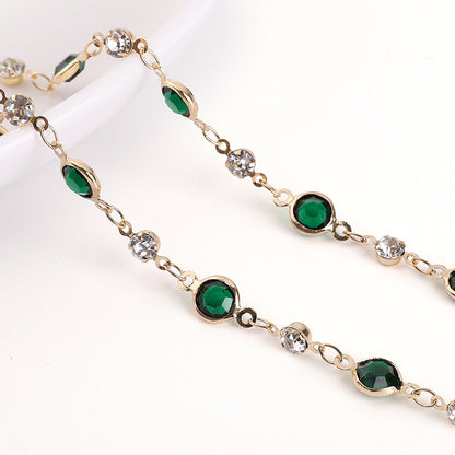 Pure Copper Color-Preserving Edging Glass Diamond Chain DIY
