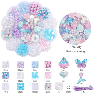 12-Compartment Acrylic Bead Set – Rose, Princess & Plum Blossom DIY Jewelry Kit