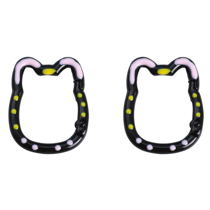 Double-Sided Enamel Lucky Cat Keychain (28×35mm)