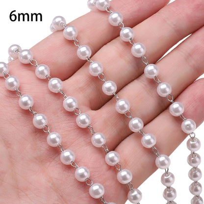 50cm ABS Pearl Copper Chain Jewlery Making Supplies