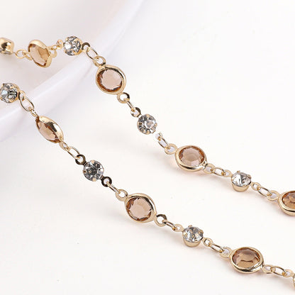 Pure Copper Color-Preserving Edging Glass Diamond Chain DIY