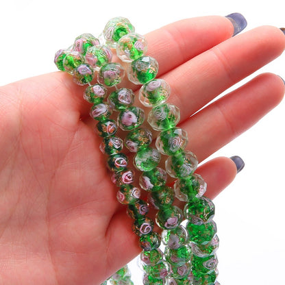 Faceted glass wheel beads