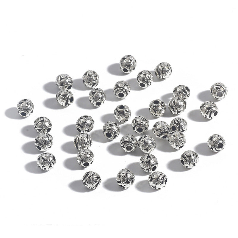 DIY Alloy Hollow Bead Components (Antique Silver Plated)