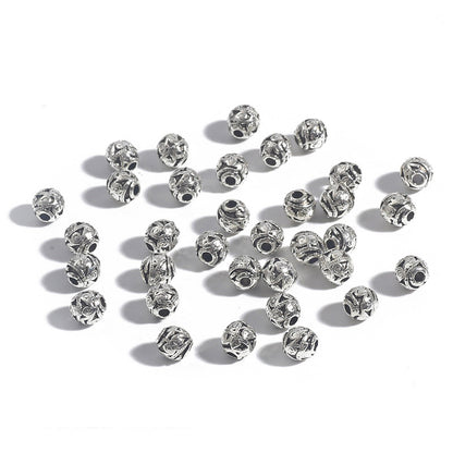 DIY Alloy Hollow Bead Components (Antique Silver Plated)