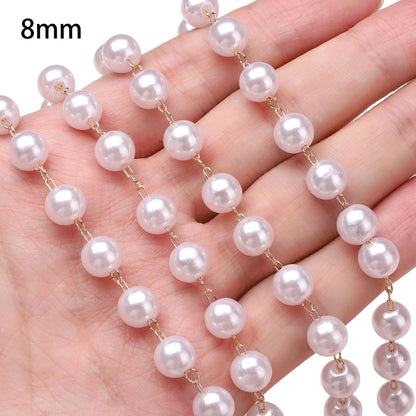 50cm ABS Pearl Copper Chain Jewlery Making Supplies