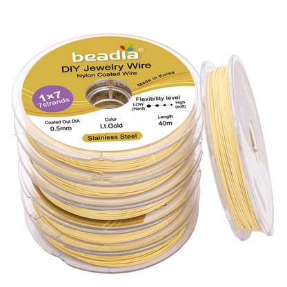 Stainless Steel Gold-Colored Flexible Wire for Jewelry Making