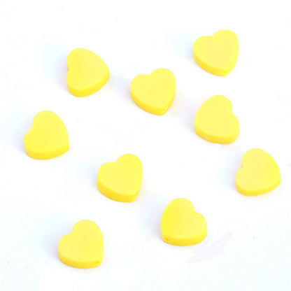 Solid Color Heart-Shaped Polymer Clay Beads DIY Beading Kit