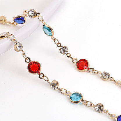 Pure Copper Color-Preserving Edging Glass Diamond Chain DIY