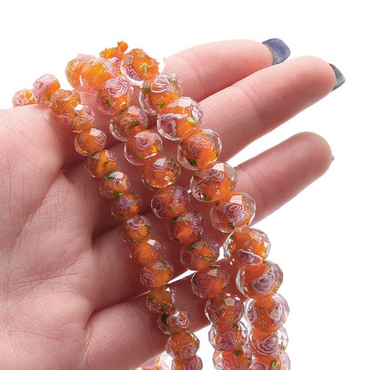 Faceted glass wheel beads