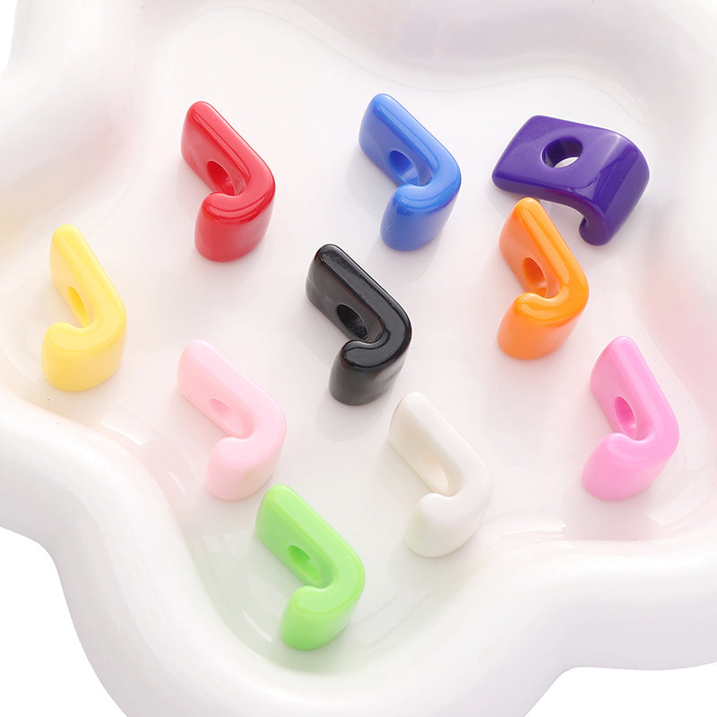 10pcs Acrylic Large Hole Alphabet Beads-J