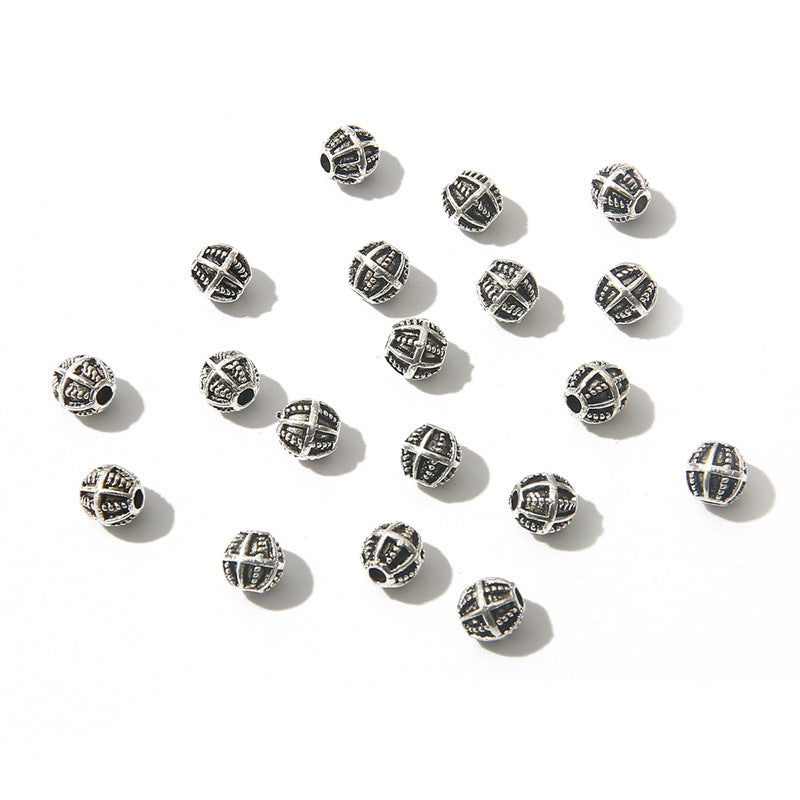 DIY Alloy Hollow Bead Components (Antique Silver Plated)