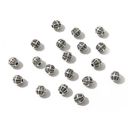 DIY Alloy Hollow Bead Components (Antique Silver Plated)