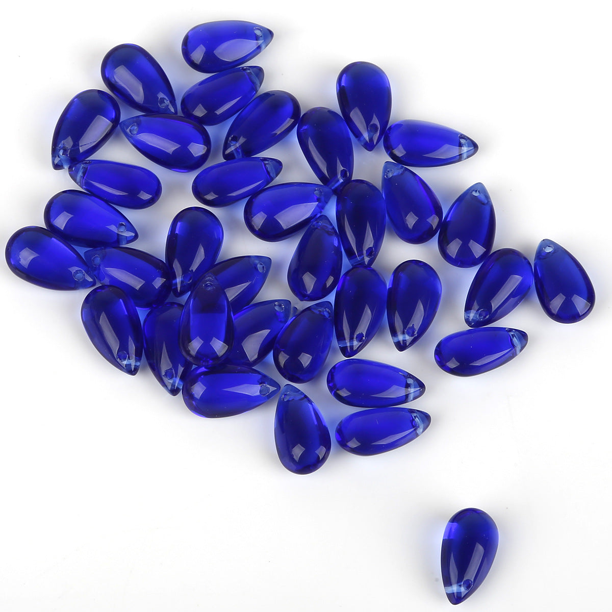 8*14mm Blue Series Glass Teardrop Petal Beads Pendants