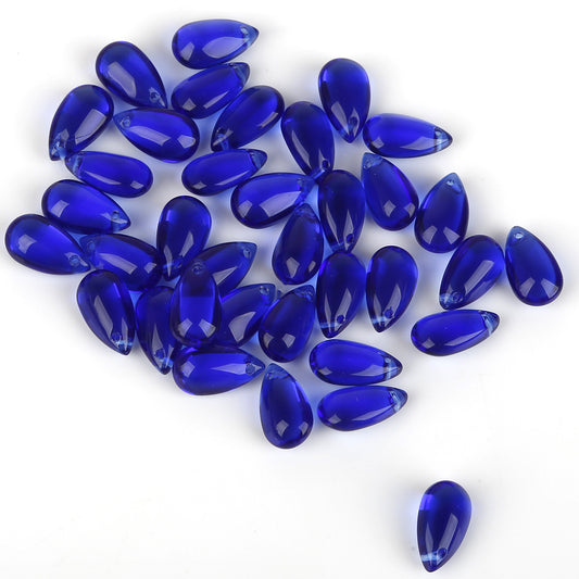 8*14mm Blue Series Glass Teardrop Petal Beads Pendants