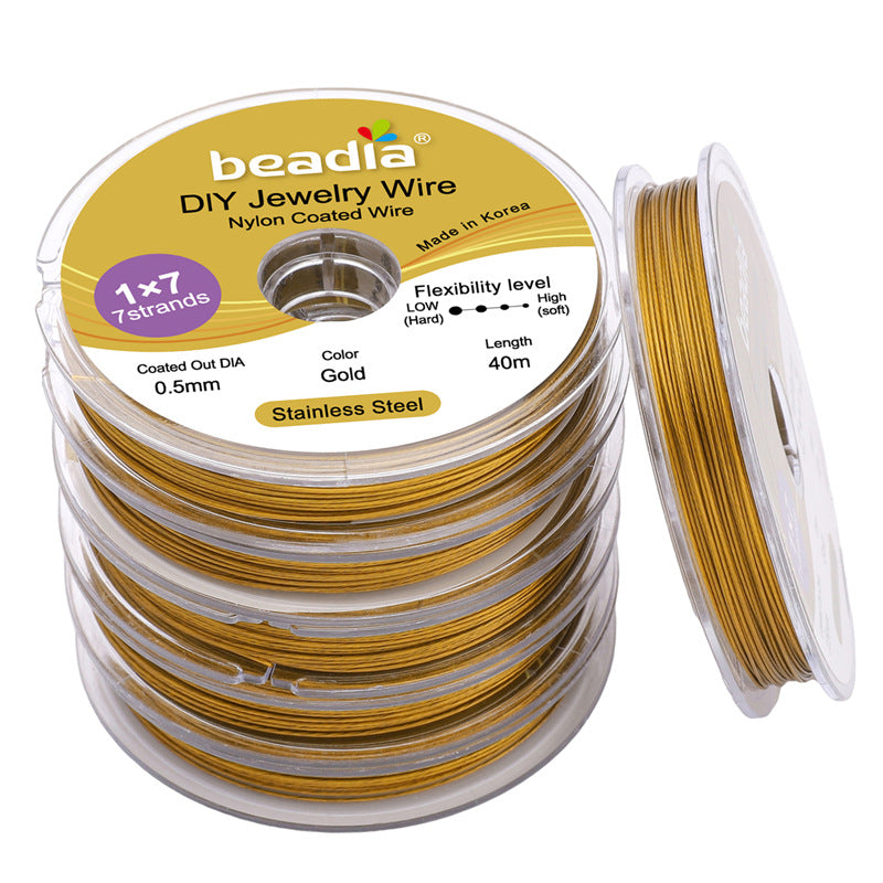 Stainless Steel Gold-Colored Flexible Wire for Jewelry Making