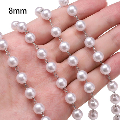 50cm ABS Pearl Copper Chain Jewlery Making Supplies