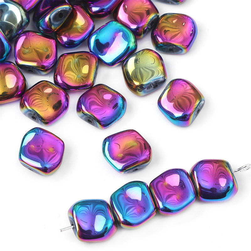 Lrregular Rhombus Glass Fantasy Beads Crystal Beads