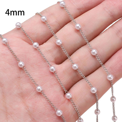50cm ABS Pearl Copper Chain Jewlery Making Supplies