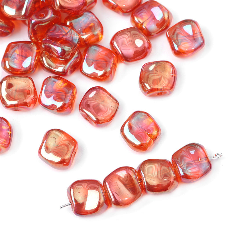 Lrregular Rhombus Glass Fantasy Beads Crystal Beads