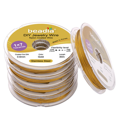 Stainless Steel Gold-Colored Flexible Wire for Jewelry Making