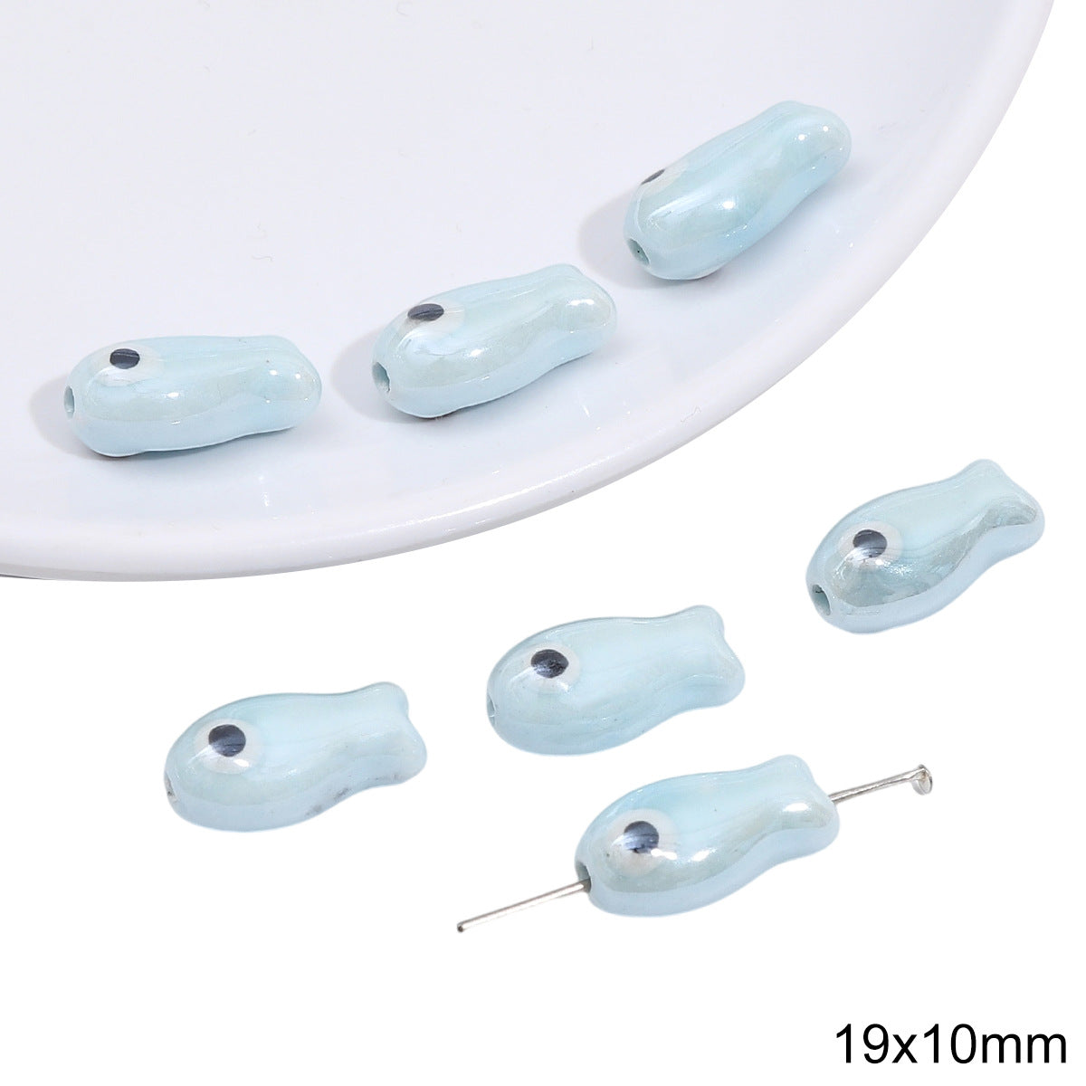 Fish Blues Beads Jewelry Making Supplies