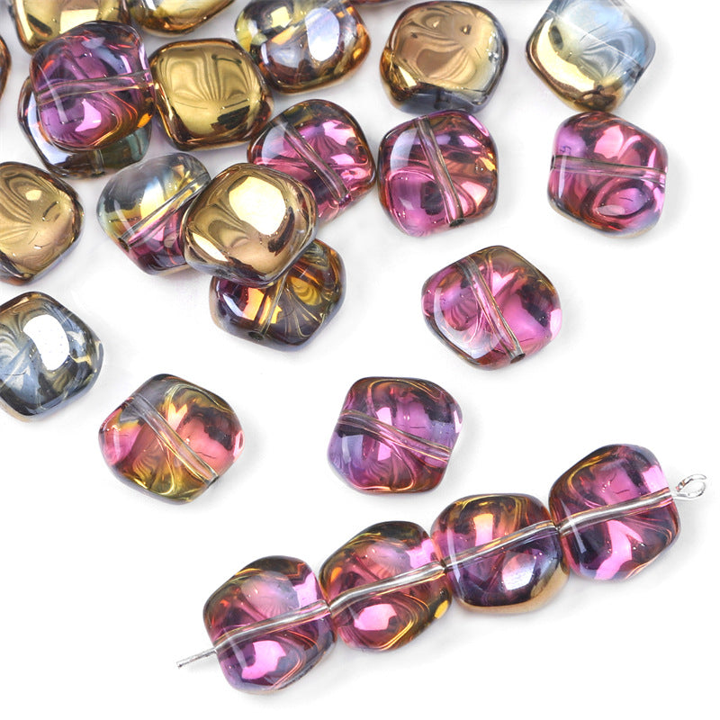 Lrregular Rhombus Glass Fantasy Beads Crystal Beads