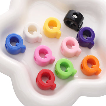 10pcs Acrylic Large Hole Alphabet Beads-Q