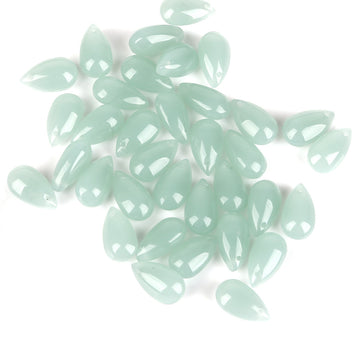 8*14mm Green Series Glass Teardrop Petal Beads Pendants