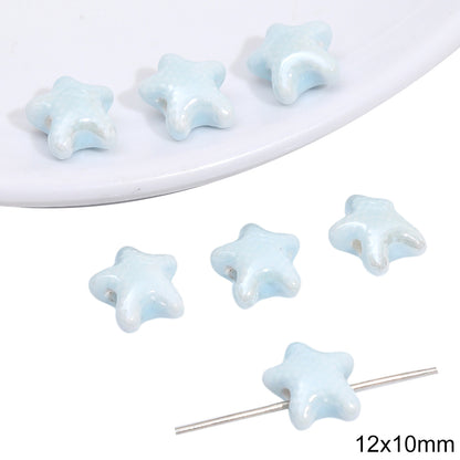 Conch Shell Ceramic Blue Tone Beads Jewelry Making Supplies