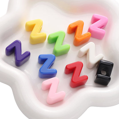 10pcs Acrylic Large Hole Alphabet Beads-Z