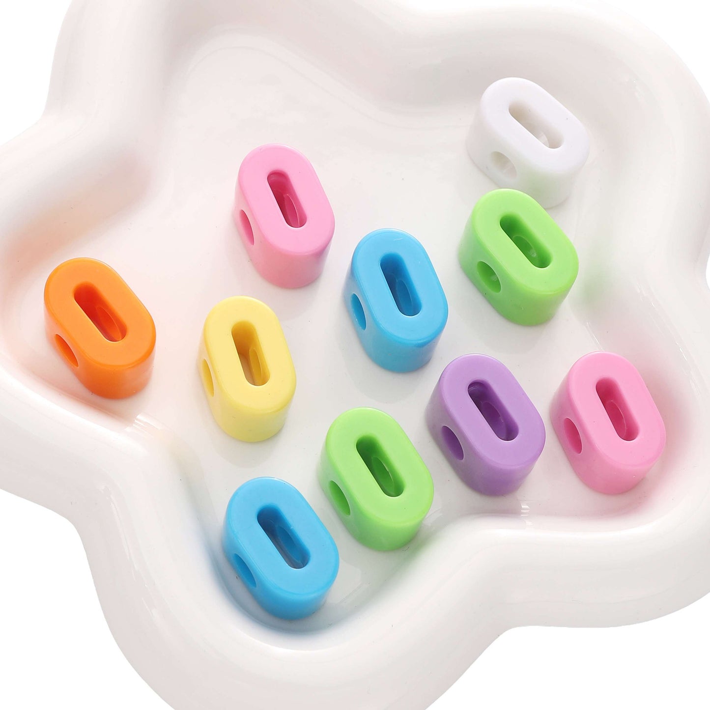10pcs acrylic large hole Arabic numeral beads - 0 to 9
