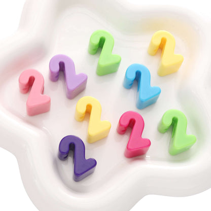 10pcs acrylic large hole Arabic numeral beads - 0 to 9