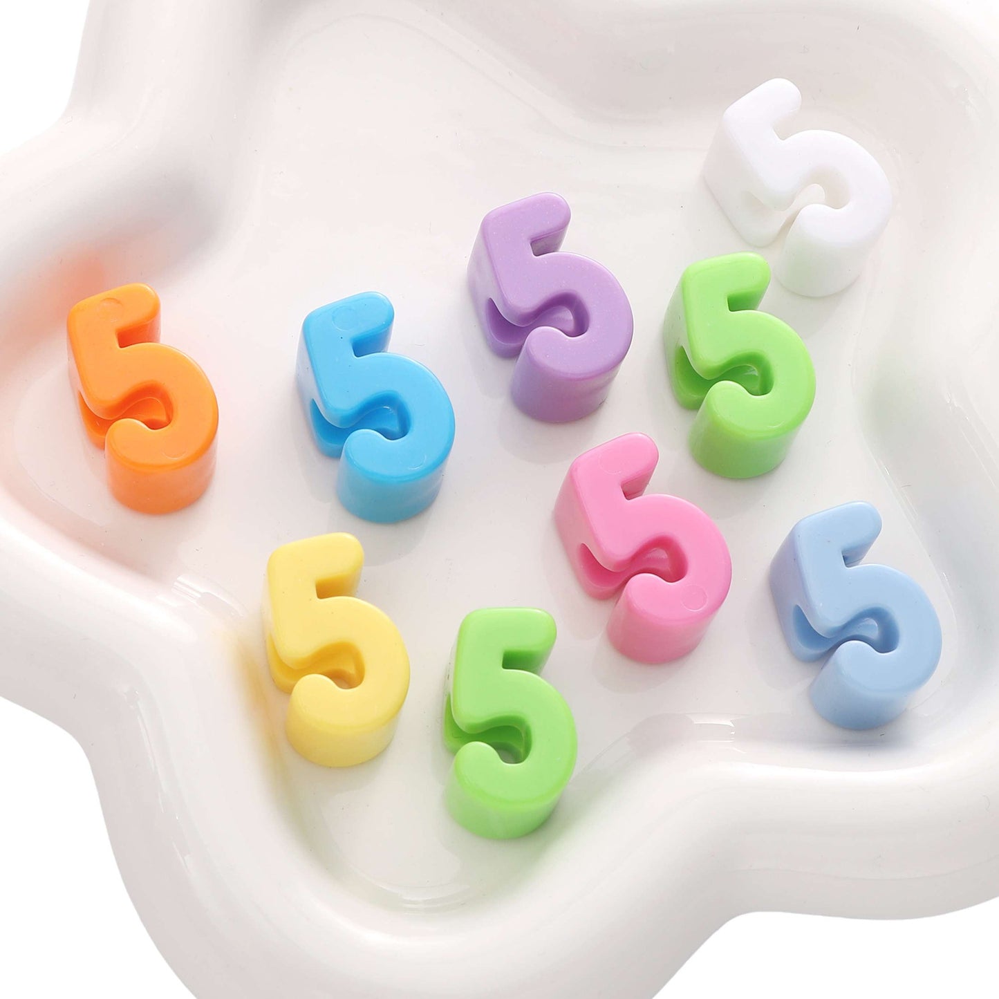 10pcs acrylic large hole Arabic numeral beads - 0 to 9