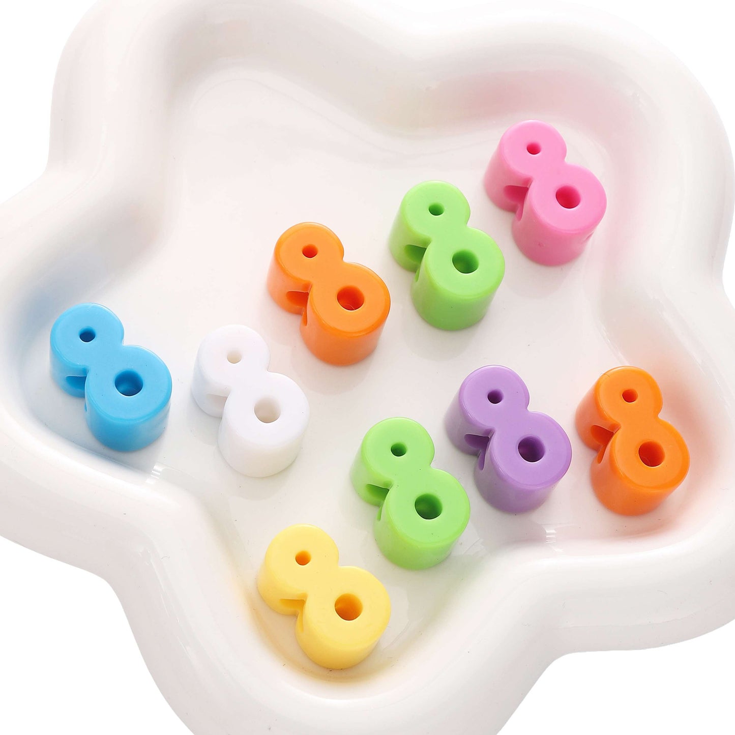 10pcs acrylic large hole Arabic numeral beads - 0 to 9