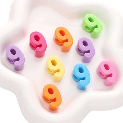 10pcs acrylic large hole Arabic numeral beads - 0 to 9